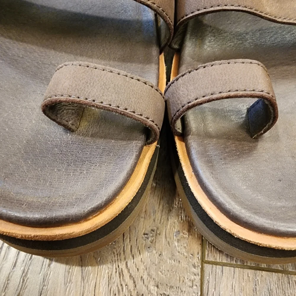 Merrell Juno Buckle Slide Sandal Espresso Toe Loop Leather Women's size 10